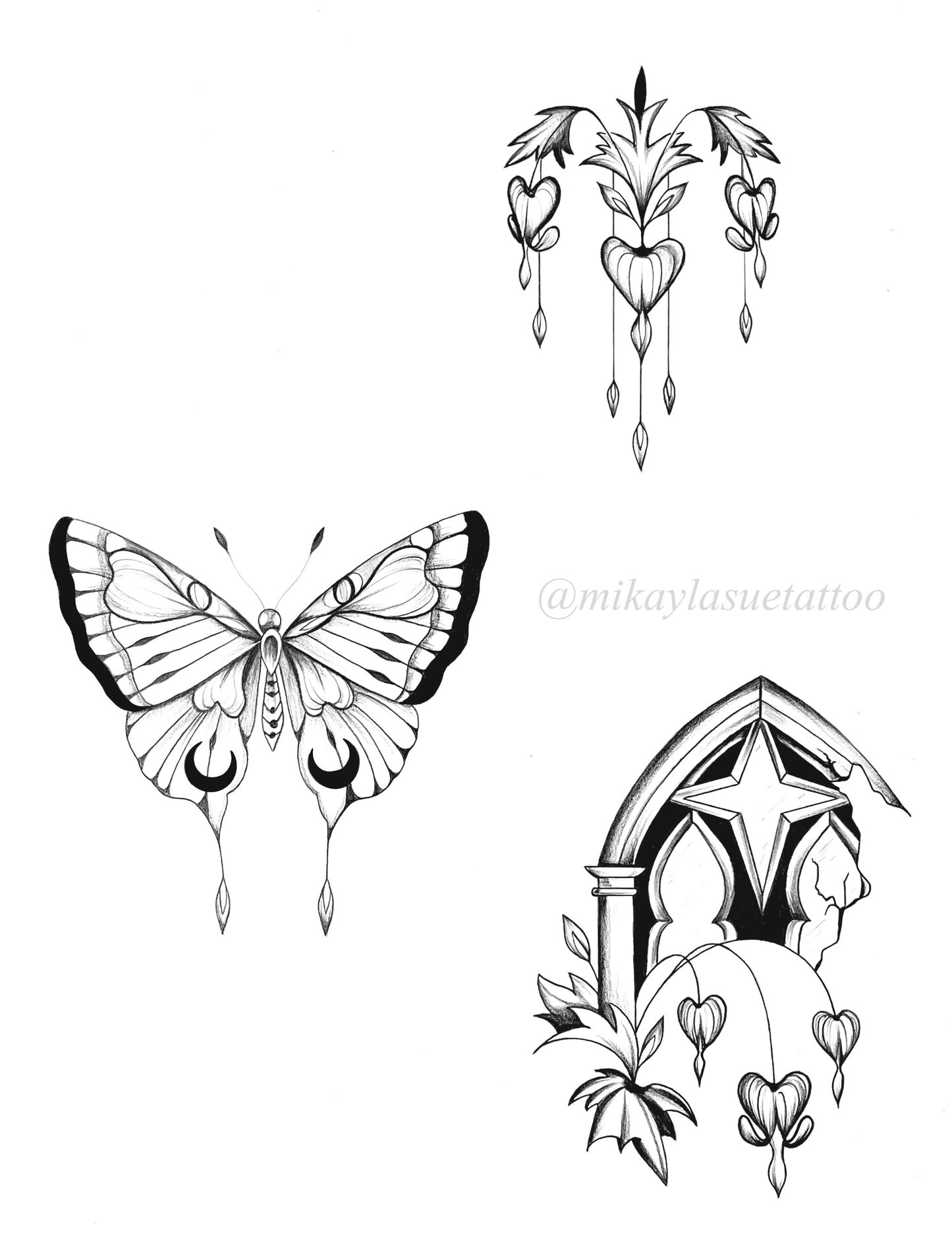 MIKAYLA : Bleeding Hearts Butterfly - $520