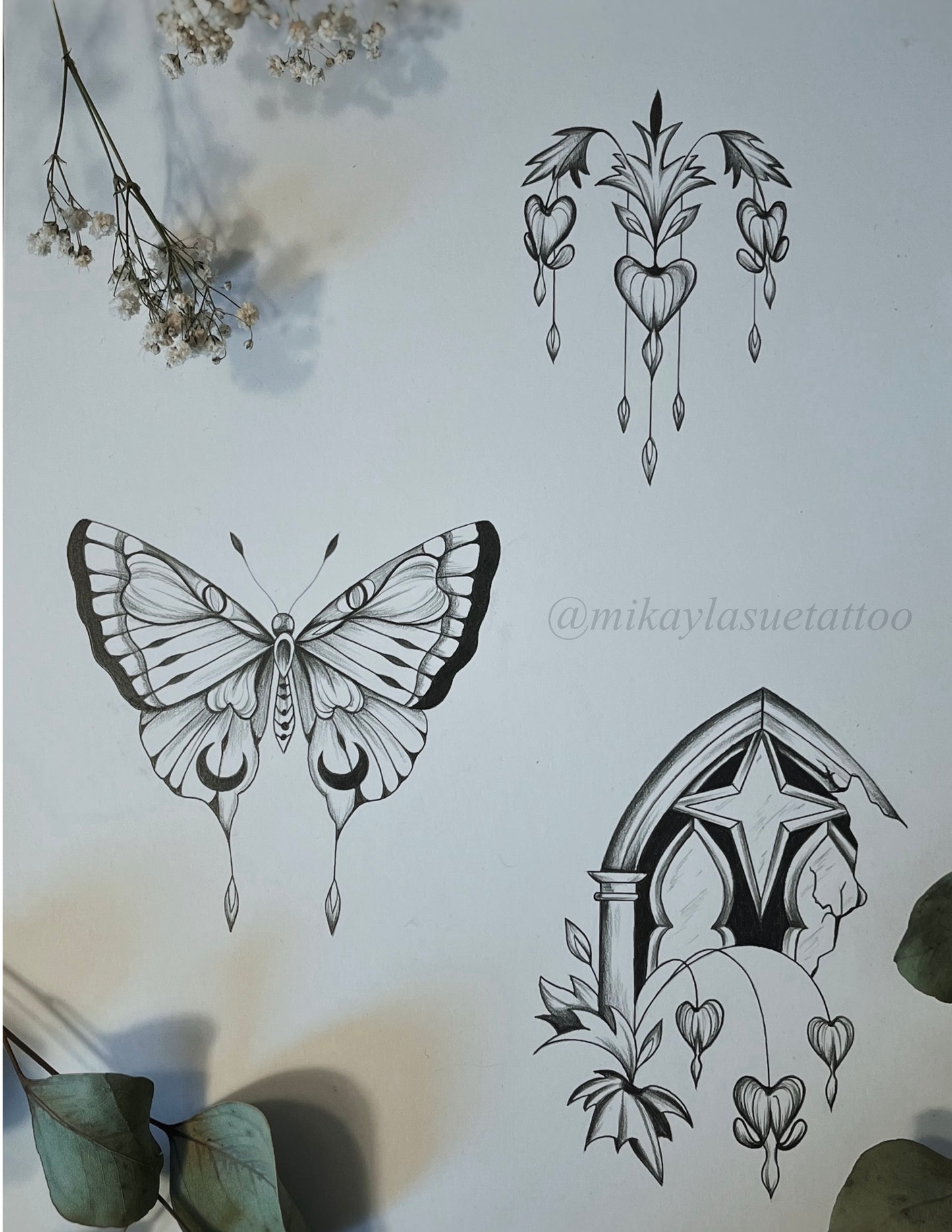 MIKAYLA : Bleeding Hearts Butterfly - $520