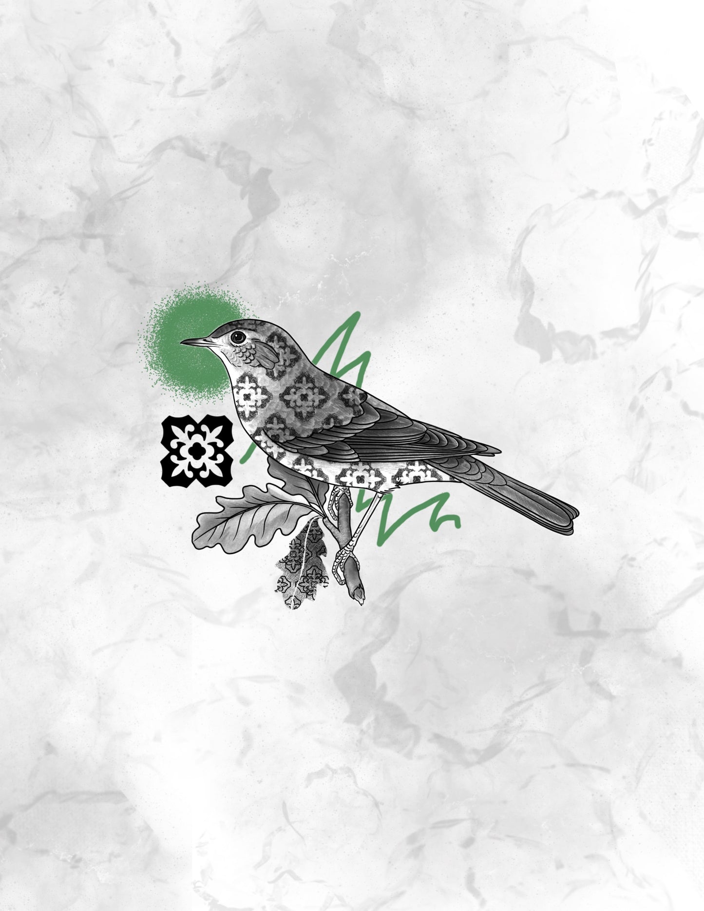 STEPHEN : Green Bird : $500