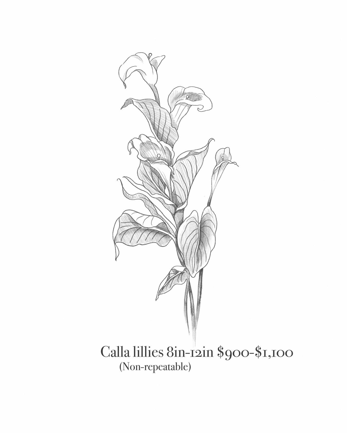 LIV : Calla Lillies : $900 - $1100