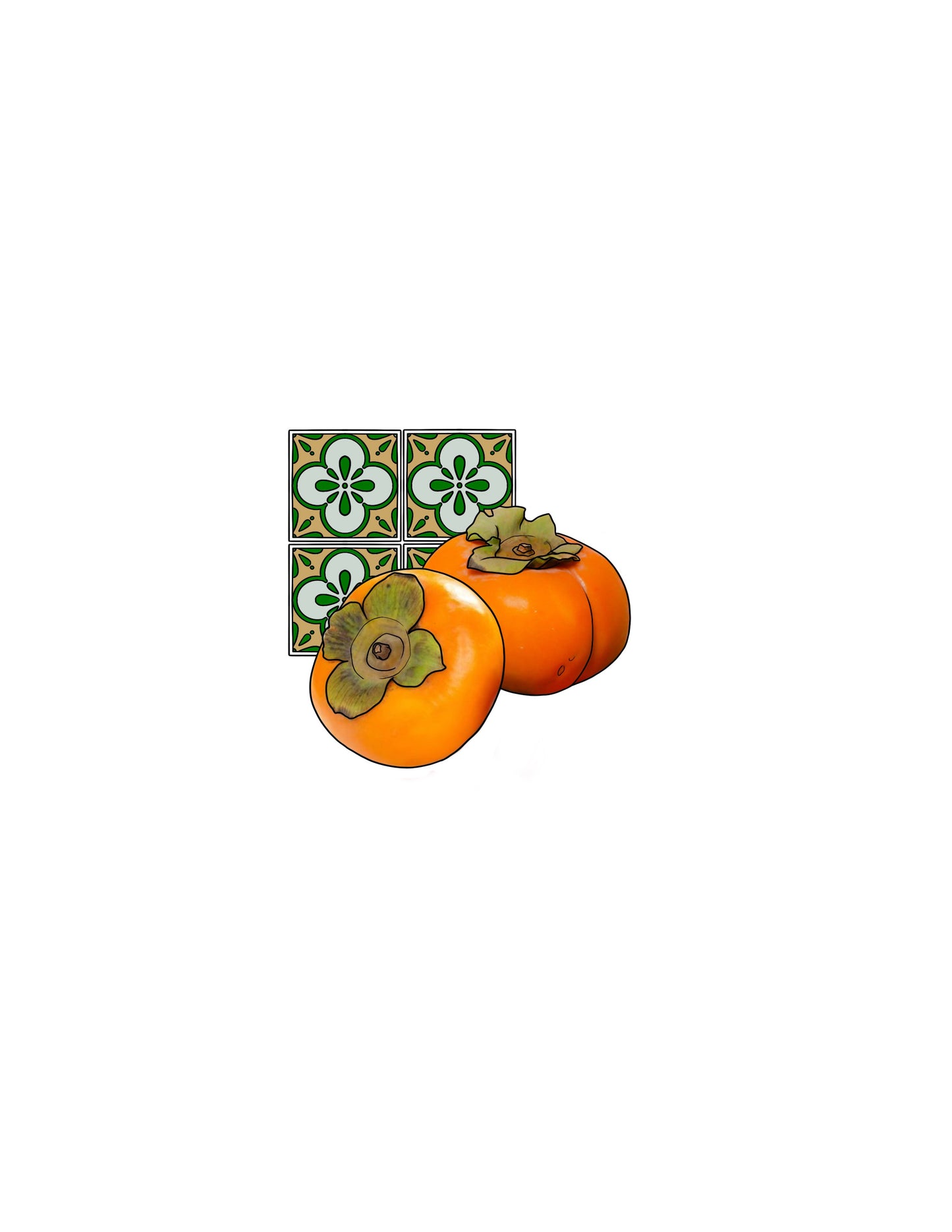 STEPHEN : Orange: Persimmon with Tiles : $500