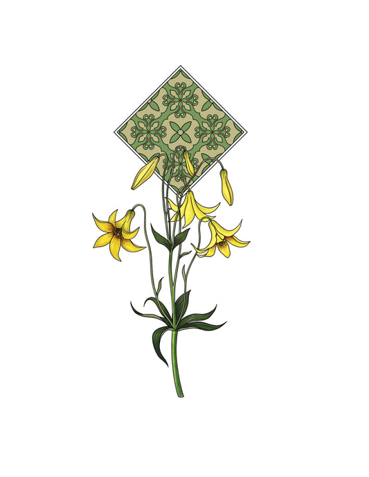 STEPHEN : Yellow: Meadow Lily with Tile : $1000