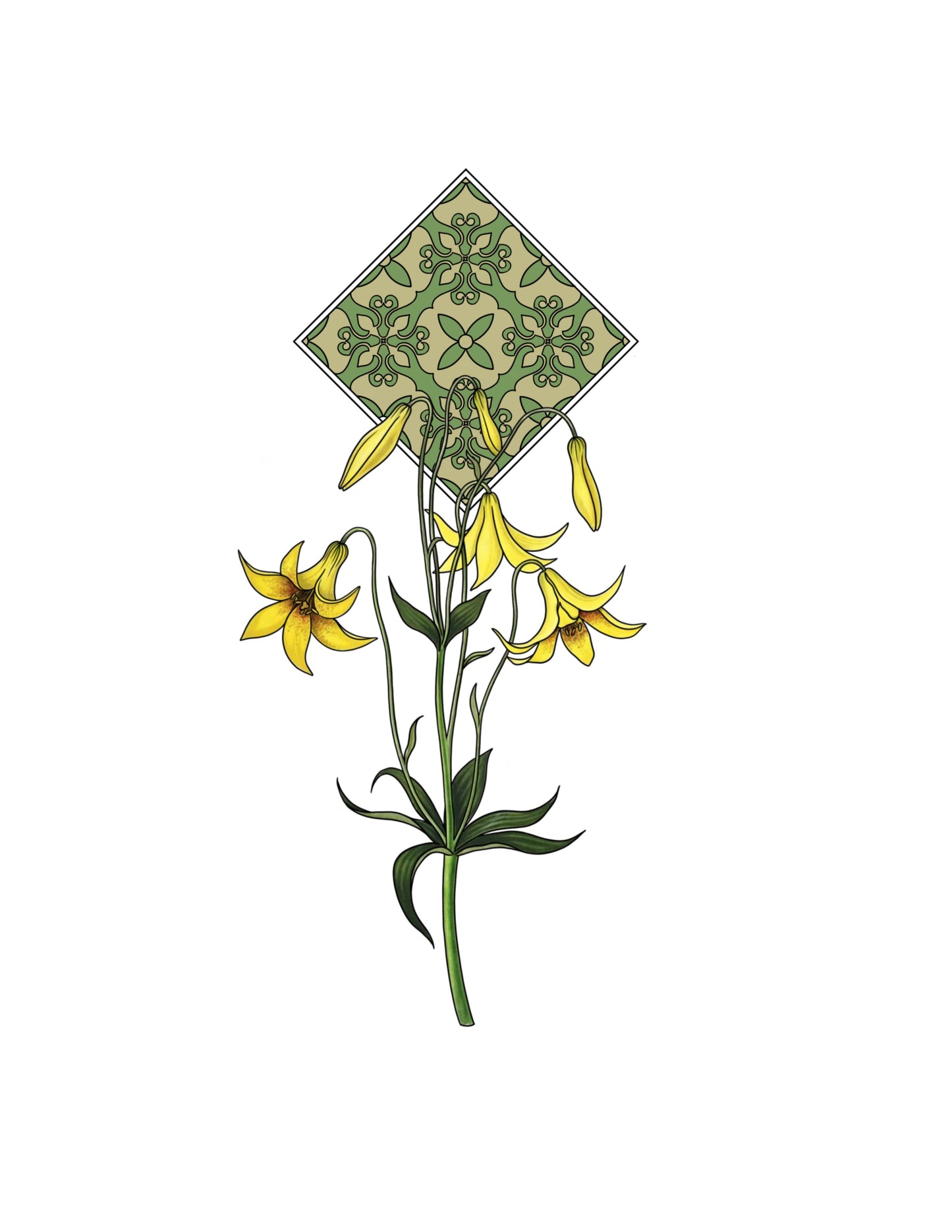STEPHEN : Yellow: Meadow Lily with Tile : $1000