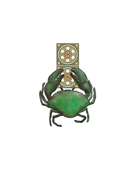 STEPHEN : Green: Green: Crab with Tiles : $750
