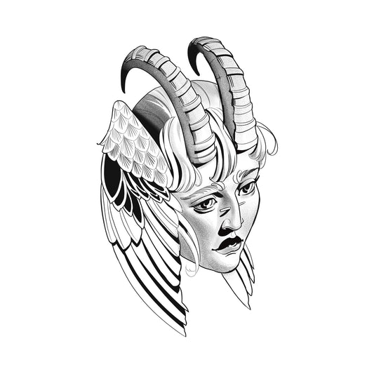 EVER : Winged Head with Horns : $700